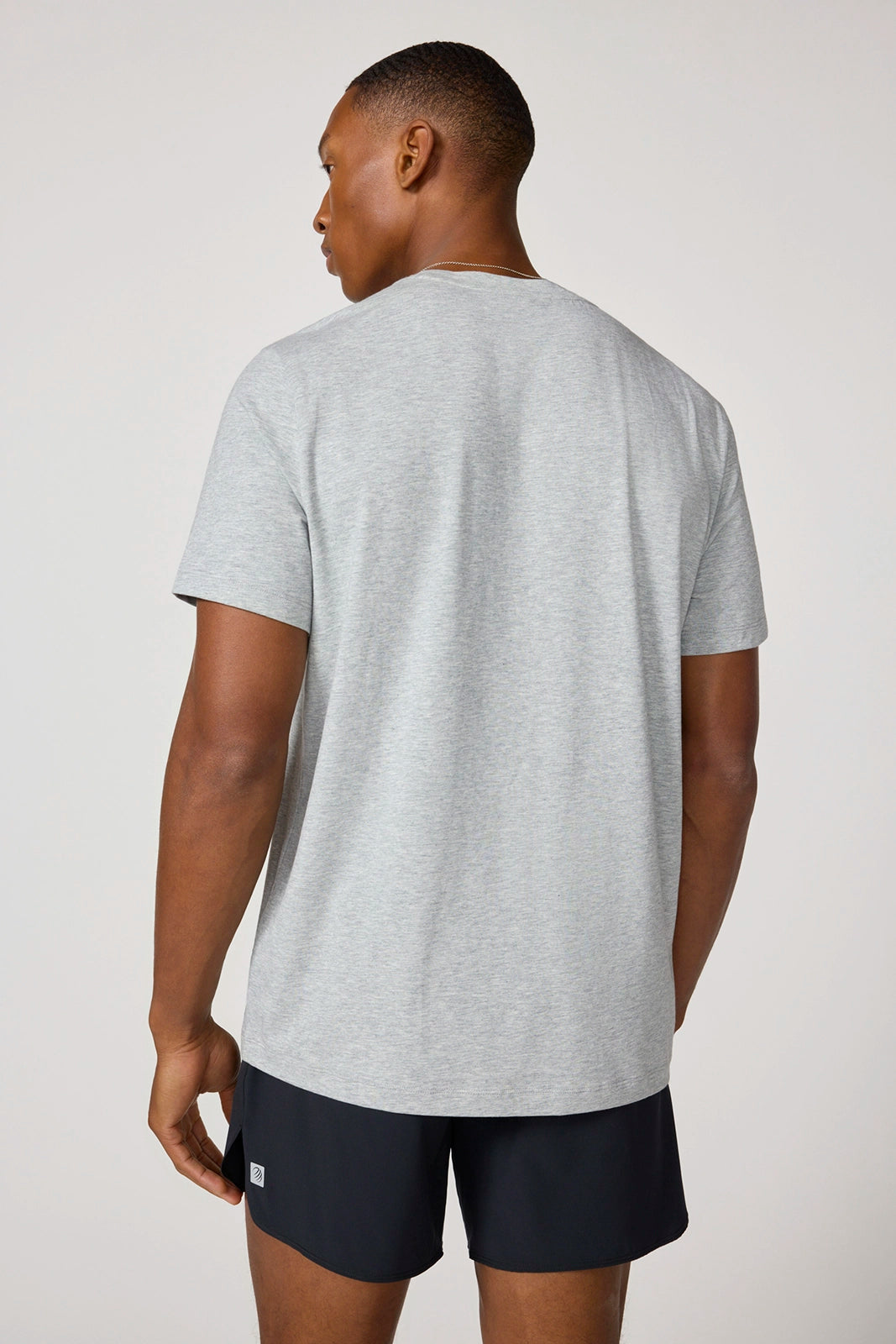 The Essential Pima Crew Pocket Tee - Htr Concrete