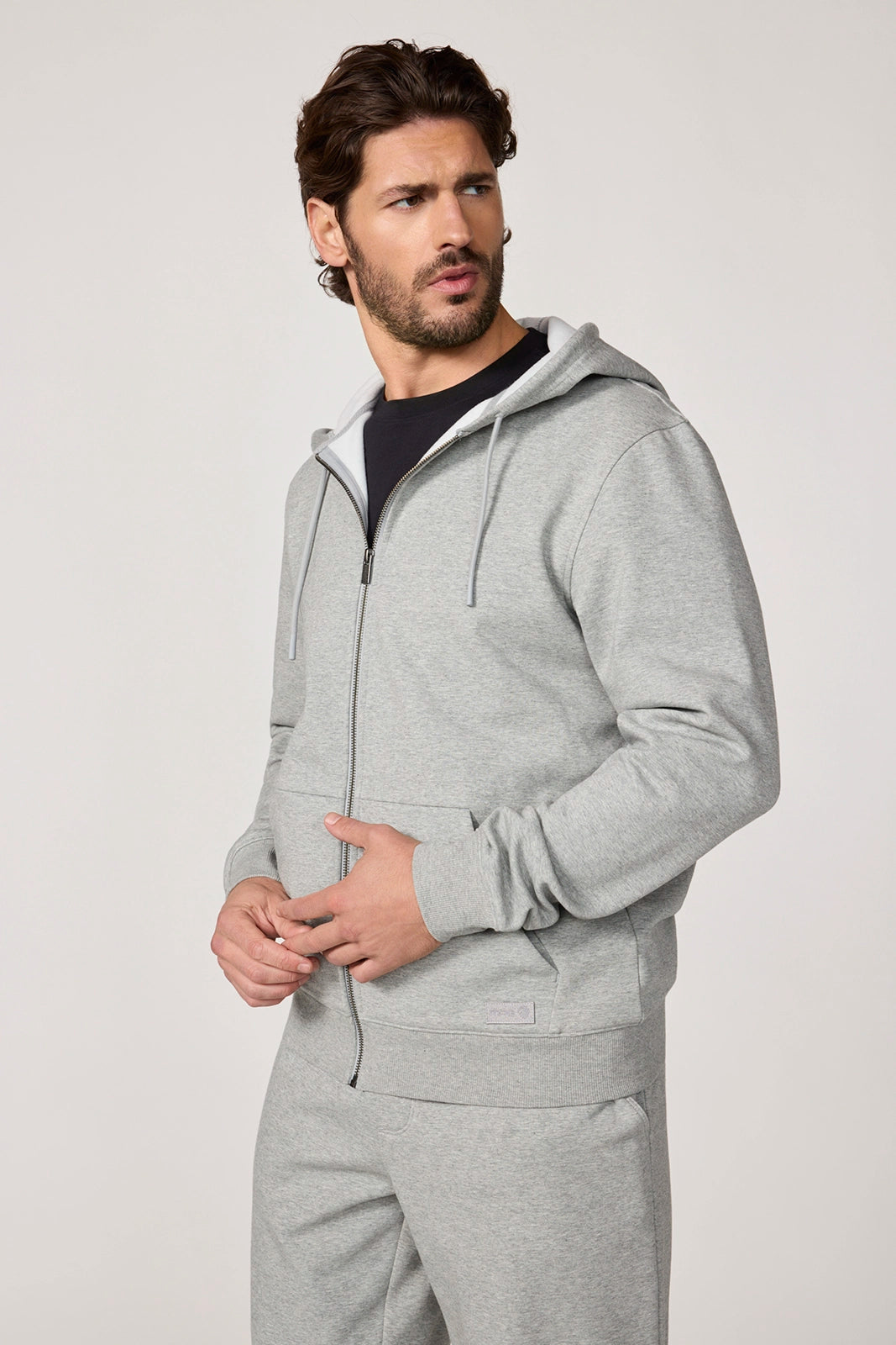 Ultrasoft Fleece Full Zip Hoodie - Htr Concrete