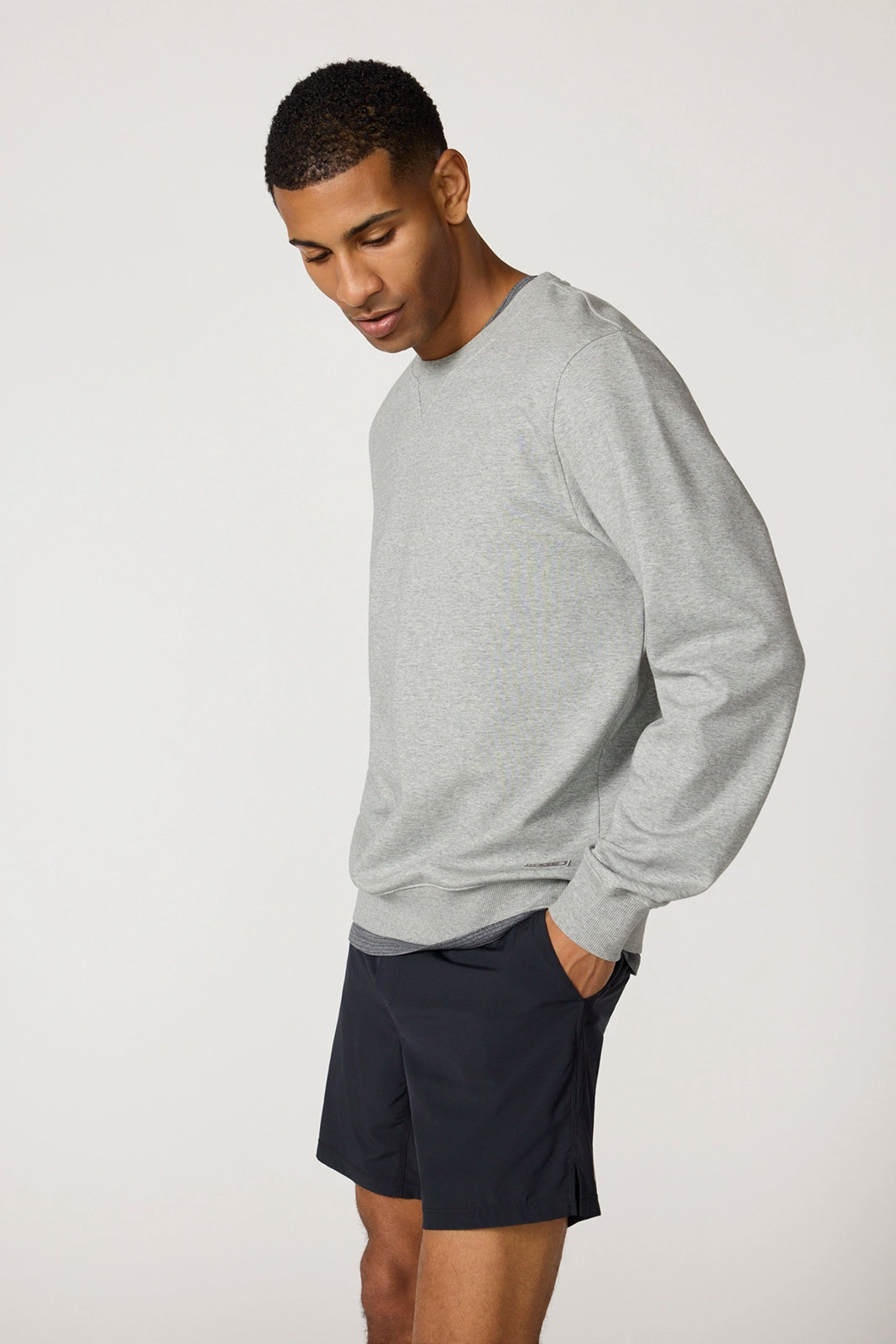 Ultrasoft Fleece Crew Neck - Htr Concrete