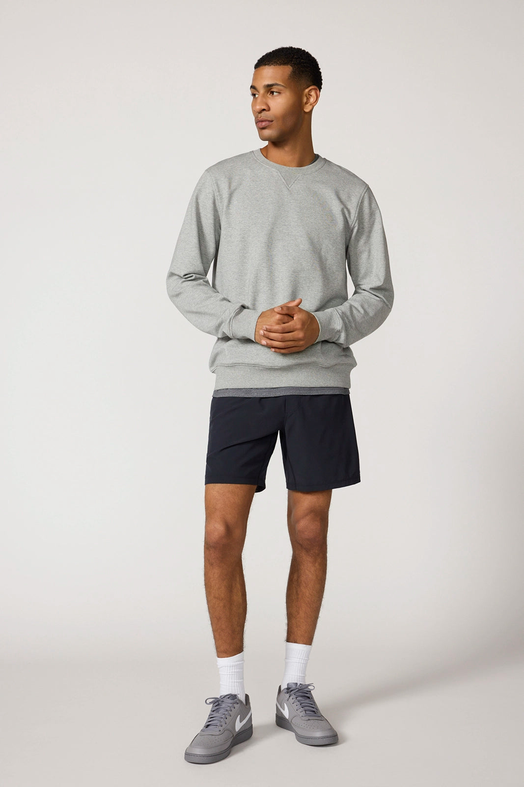 Ultrasoft Fleece Crew Neck - Htr Concrete