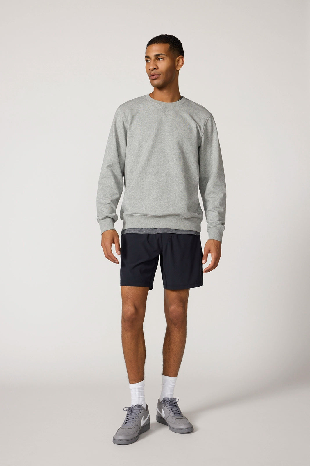 Ultrasoft Fleece Crew Neck - Htr Concrete