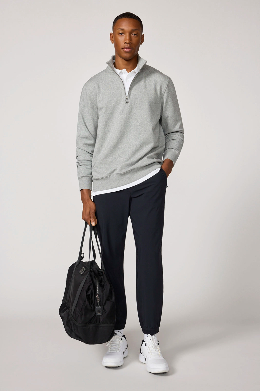 Ultrasoft Fleece Quarter Zip - Htr Concrete