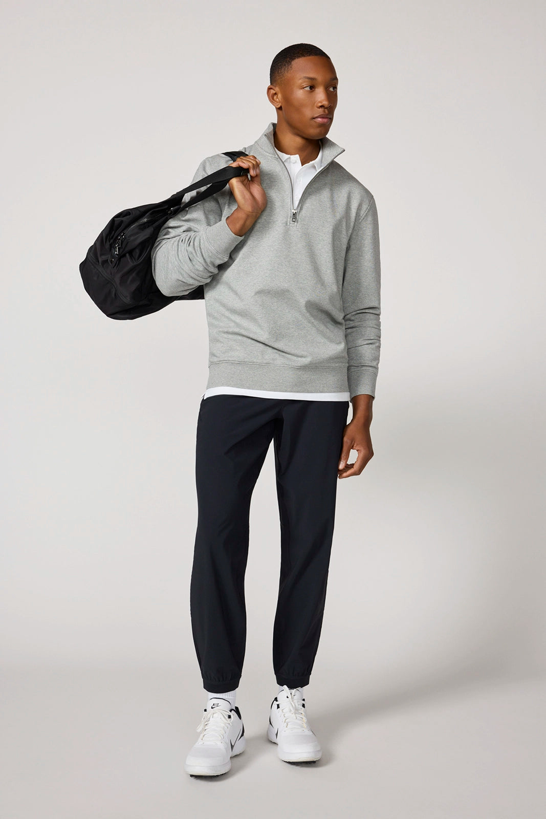 Ultrasoft Fleece Quarter Zip - Htr Concrete