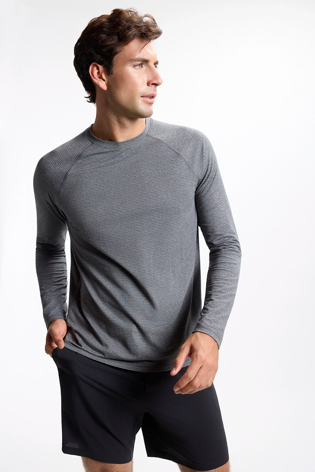 Rise and Conquer Long Sleeve Tee - Micro Chip/Black