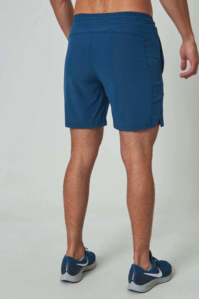 Stride Short with Liner - 7" - Poseidon