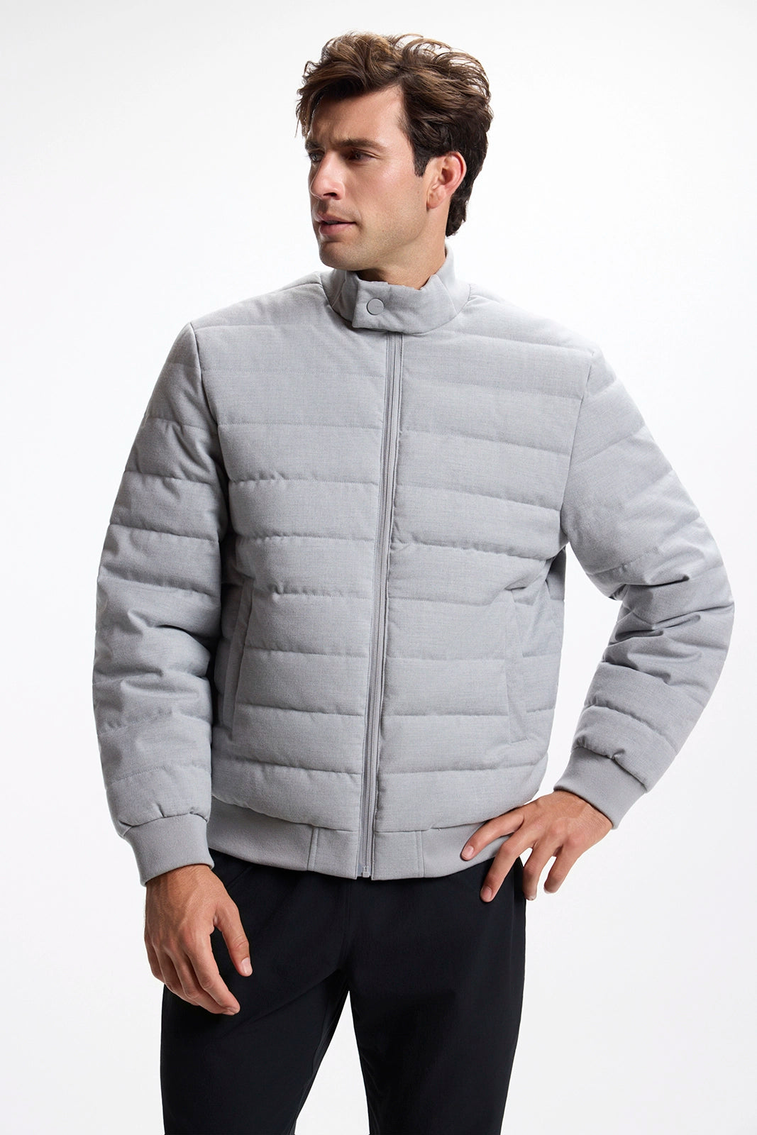 The All Day Filled Bomber Jacket - Htr Concrete