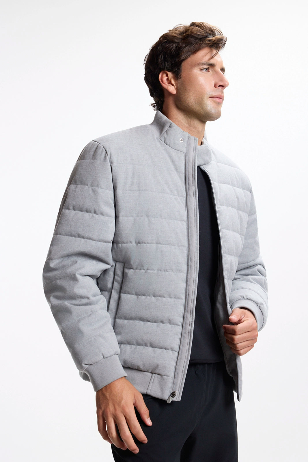 The All Day Filled Bomber Jacket - Htr Concrete