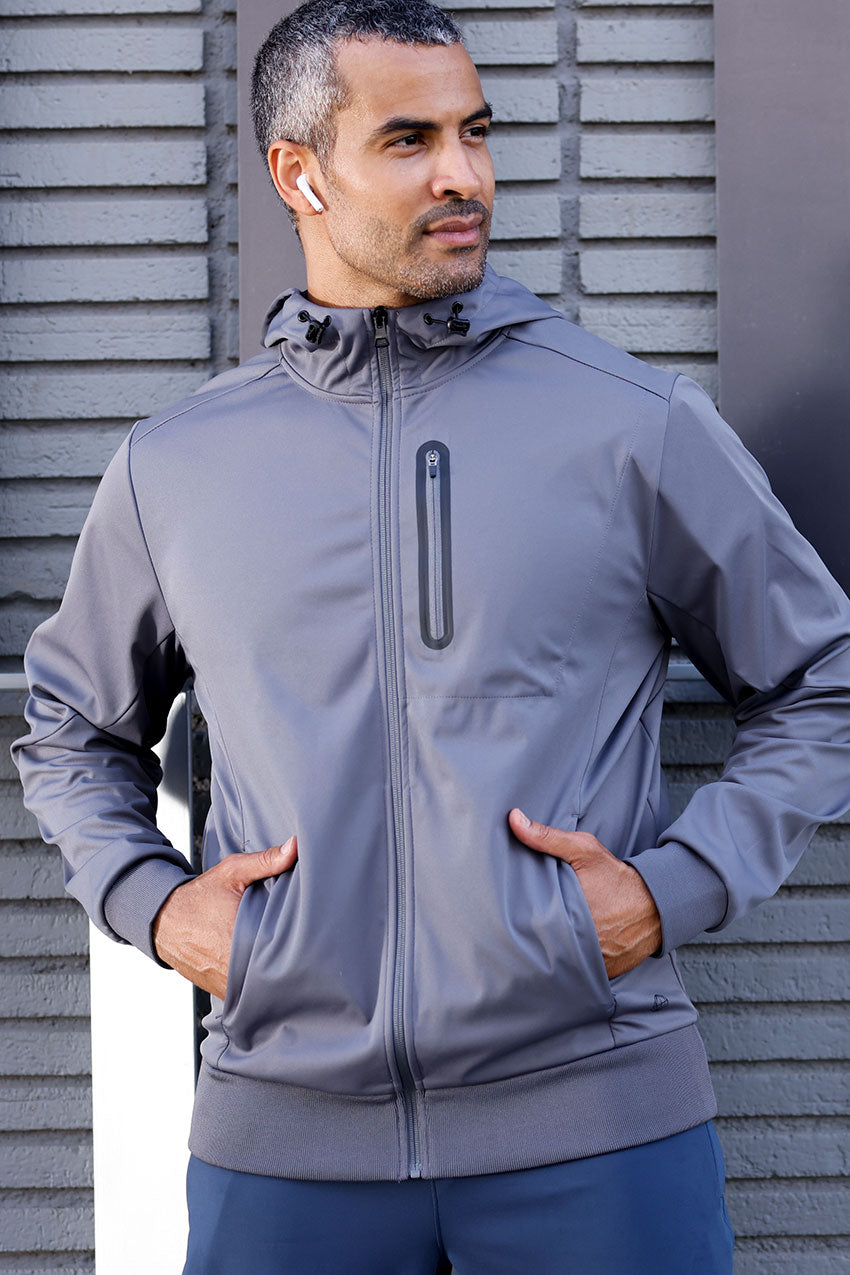 Gymshark Men's Sports Track Jacket Full Zip Black/Blue Zip Pockets