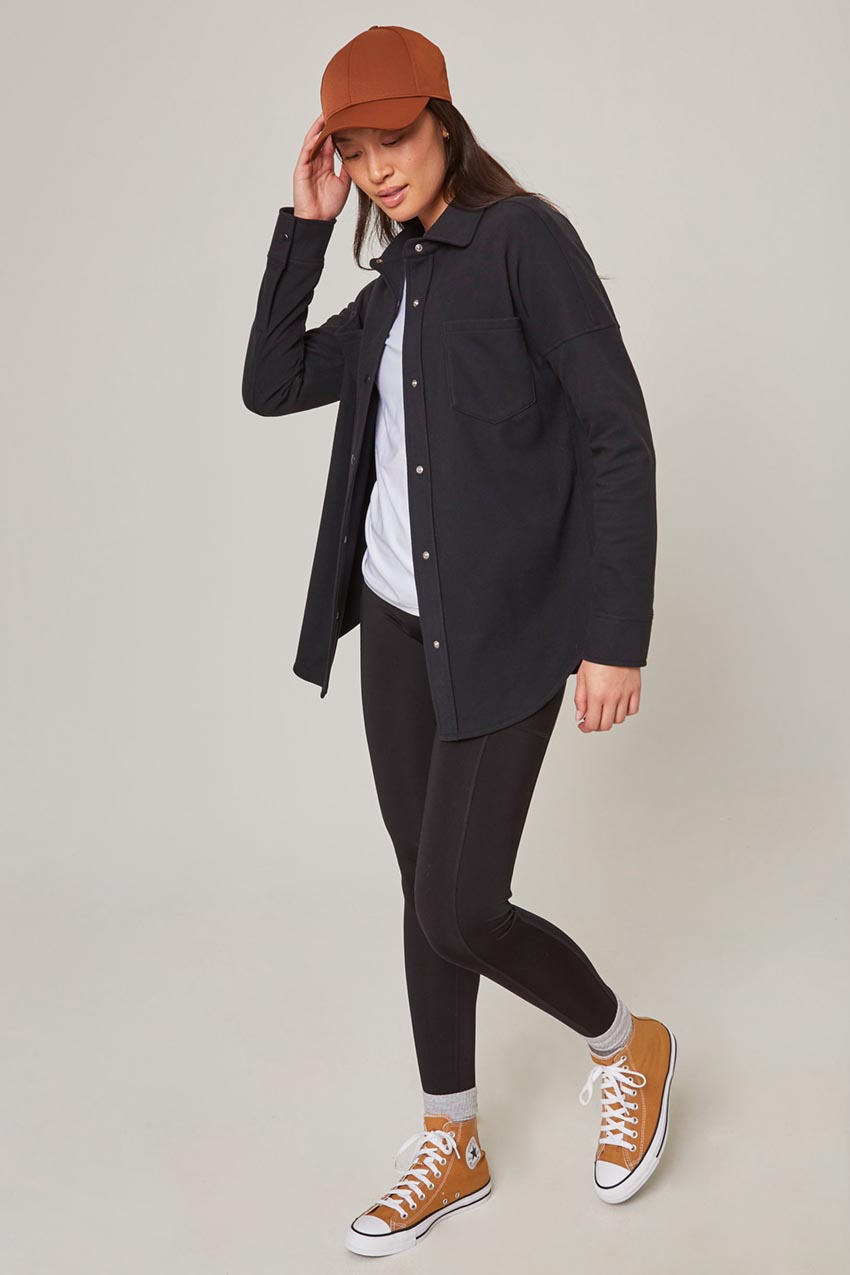 Women’s Knit Oversized Button-Up Shirt