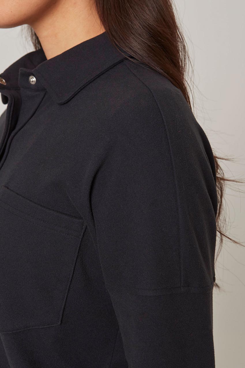 Women’s Knit Oversized Button-Up Shirt