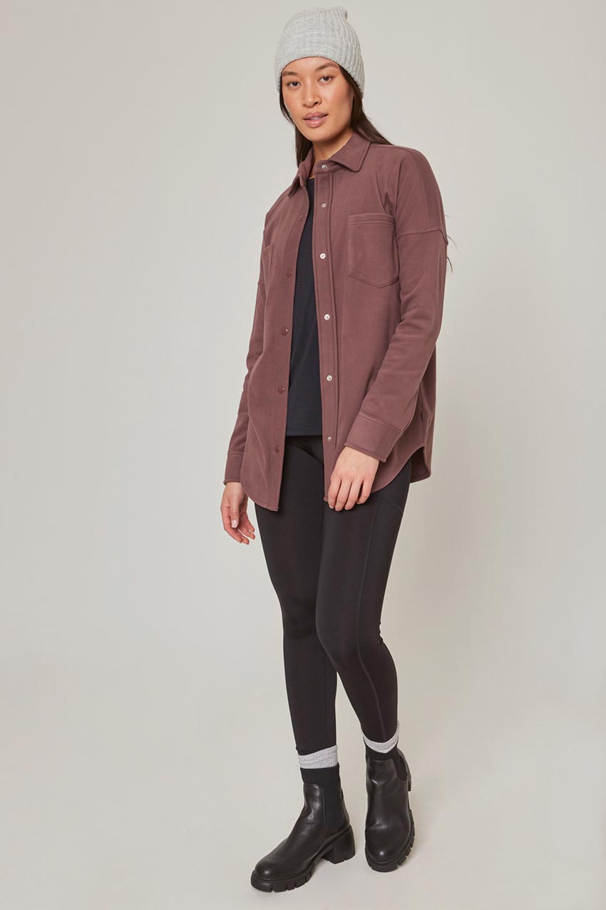 Women’s Knit Oversized Button-Up Shirt