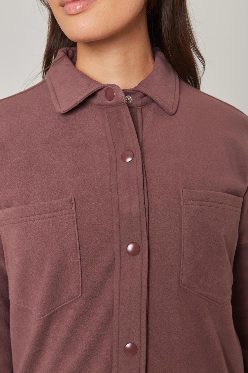 Women’s Knit Oversized Button-Up Shirt