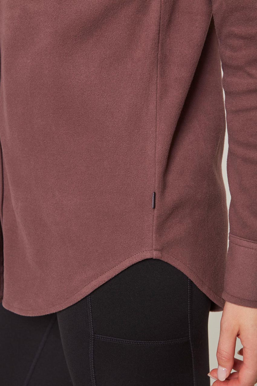 Women’s Knit Oversized Button-Up Shirt