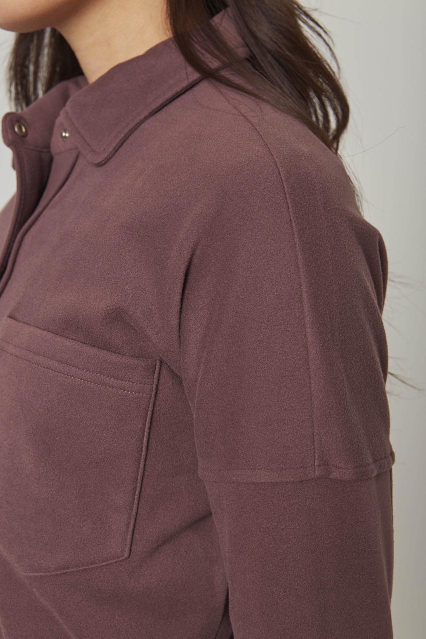 Women’s Knit Oversized Button-Up Shirt