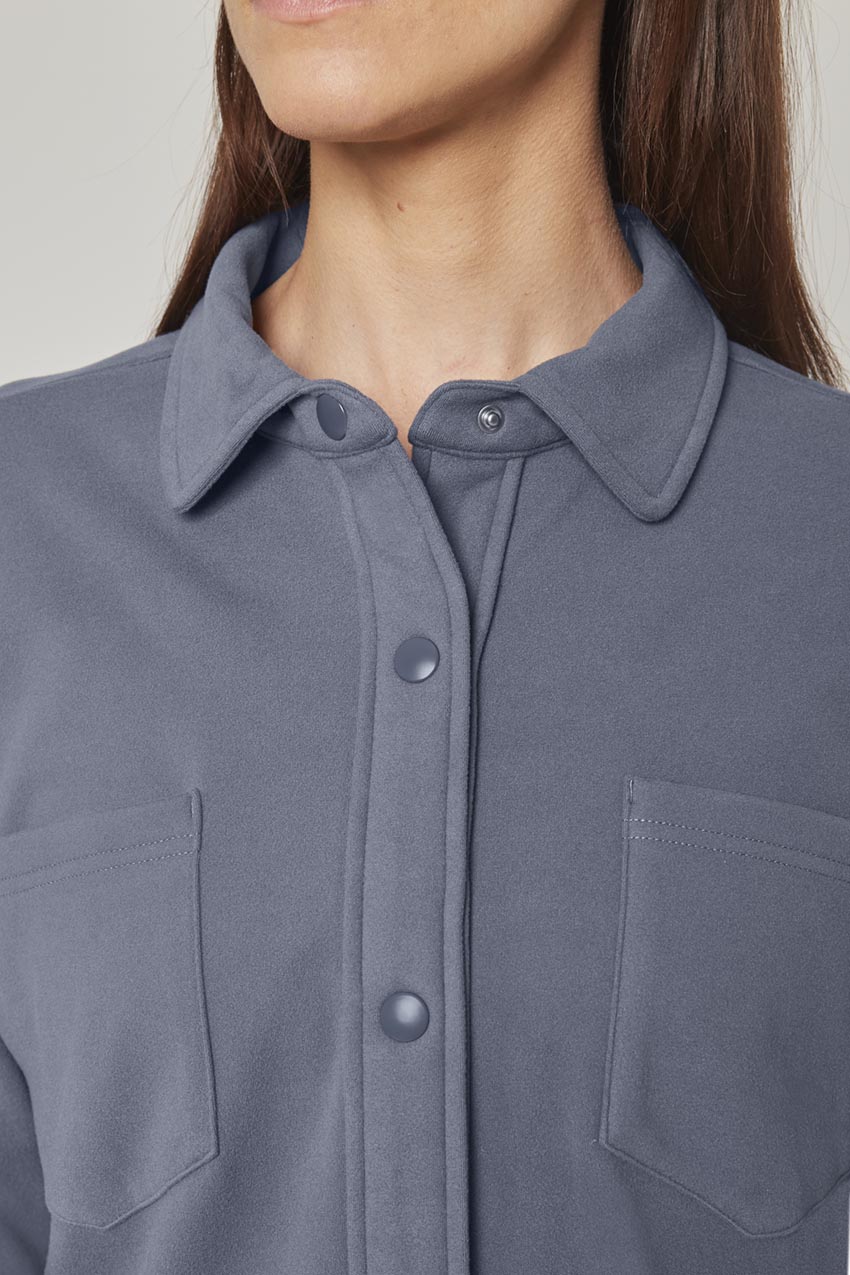 Women’s Knit Oversized Button-Up Shirt