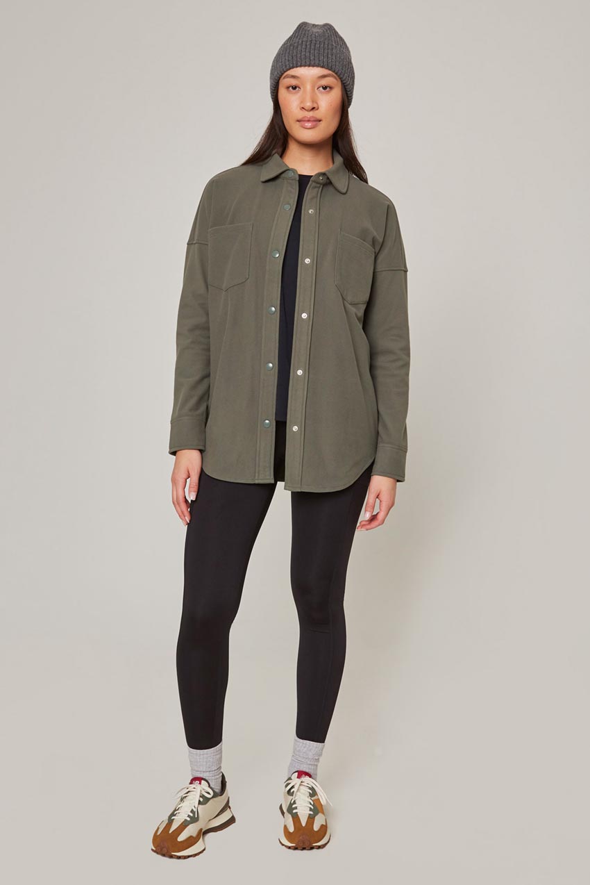Women’s Knit Oversized Button-Up Shirt