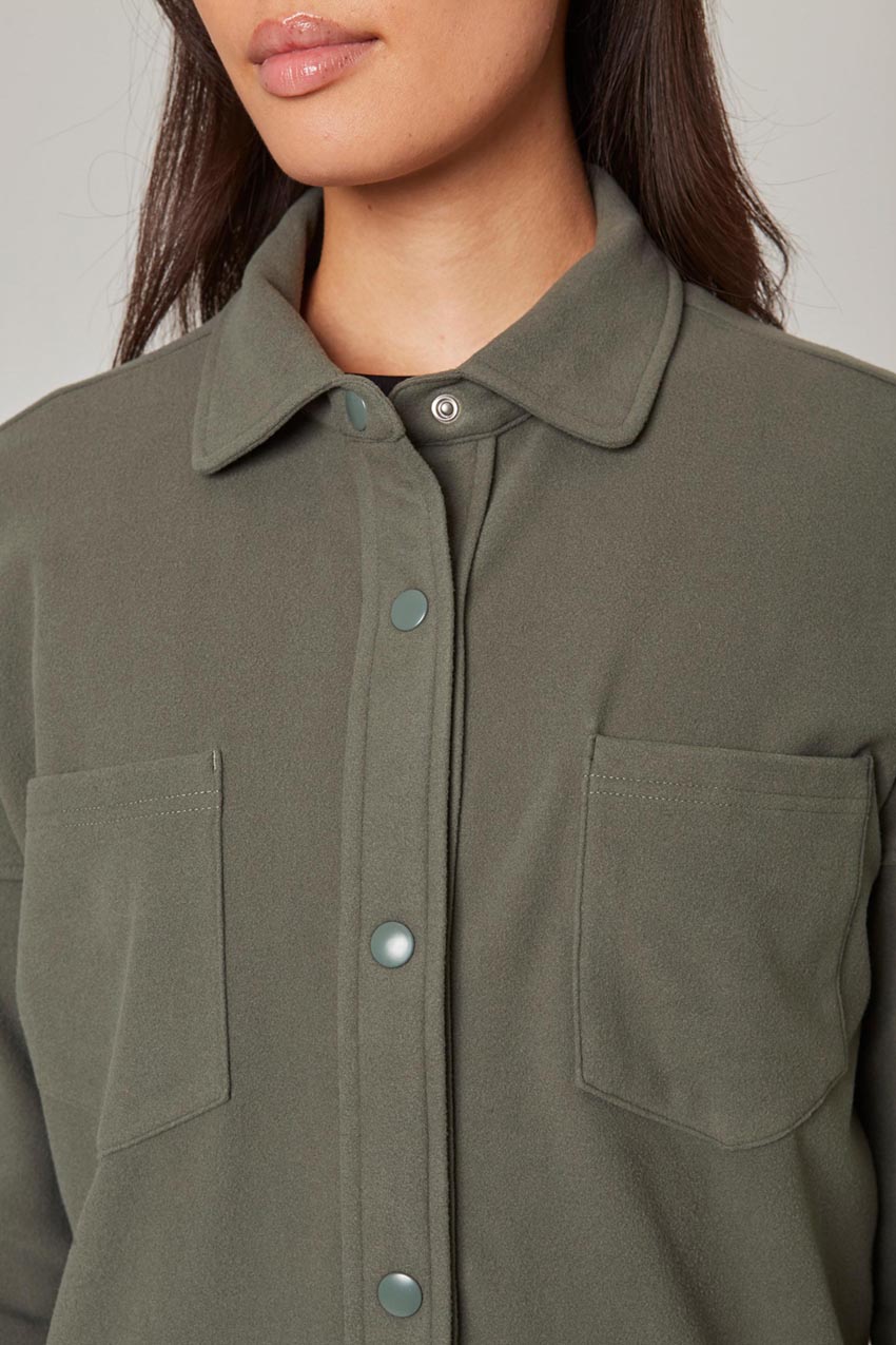 Women’s Knit Oversized Button-Up Shirt