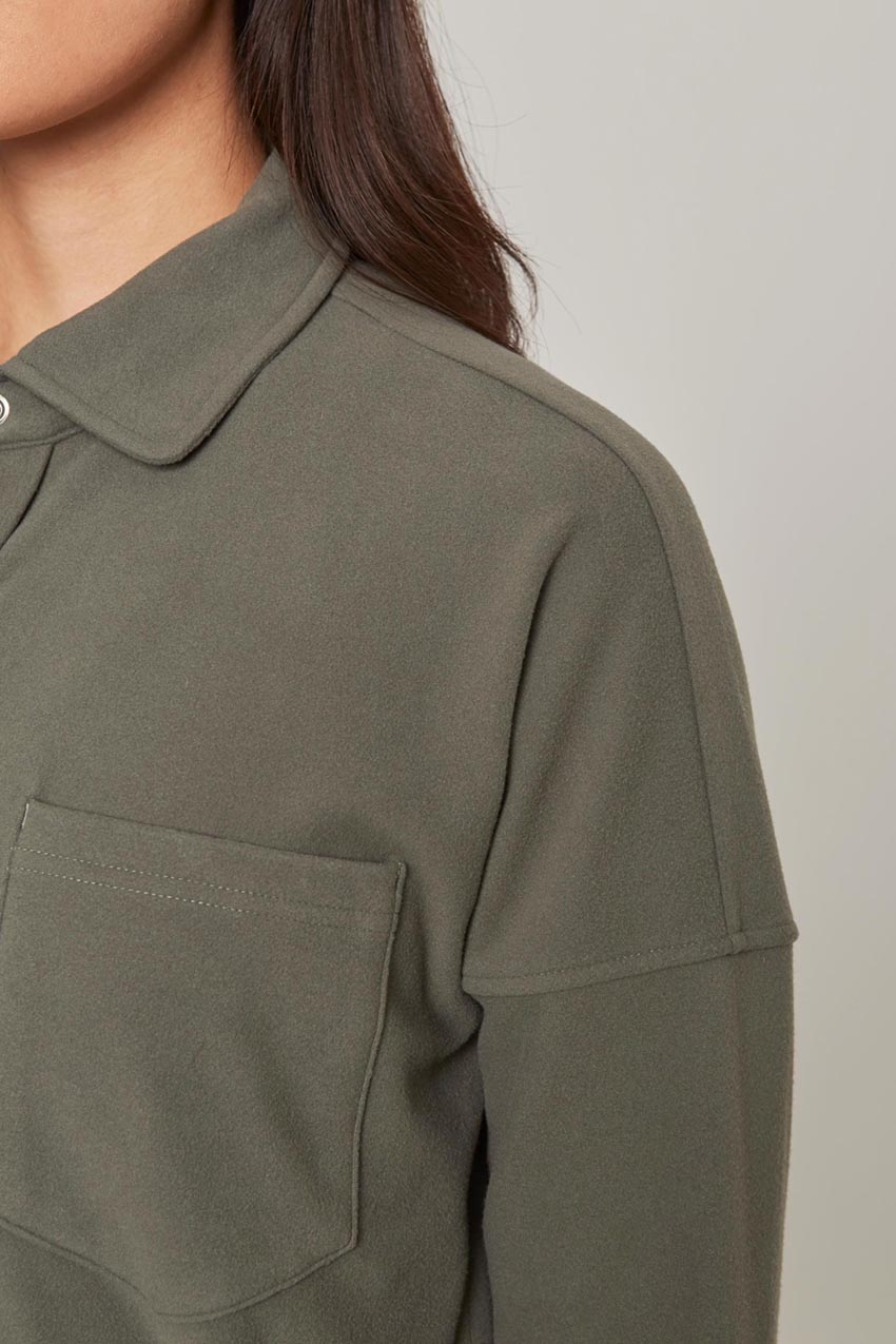 Women’s Knit Oversized Button-Up Shirt