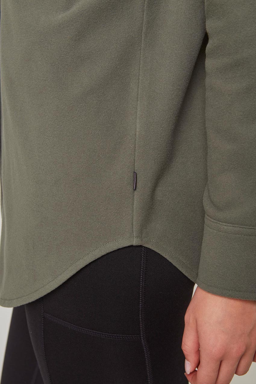 Women’s Knit Oversized Button-Up Shirt