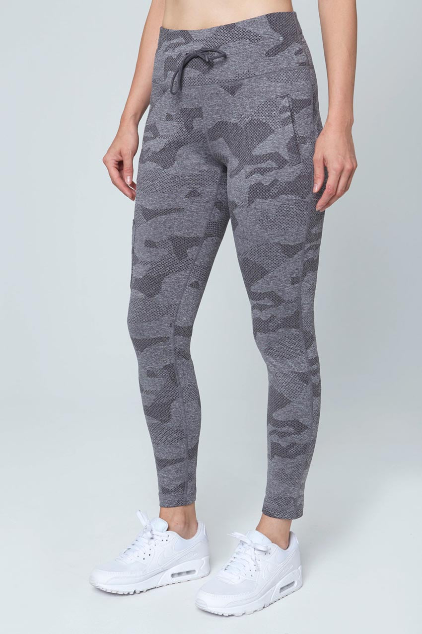 Mondetta Womens 'Maldives' Camo Print Legging in Light Grey Combo