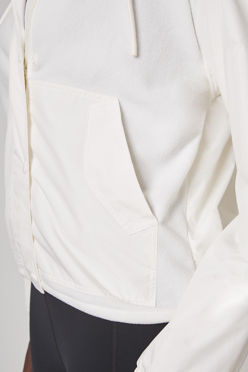 Women’s Hooded Mixed Media Jacket