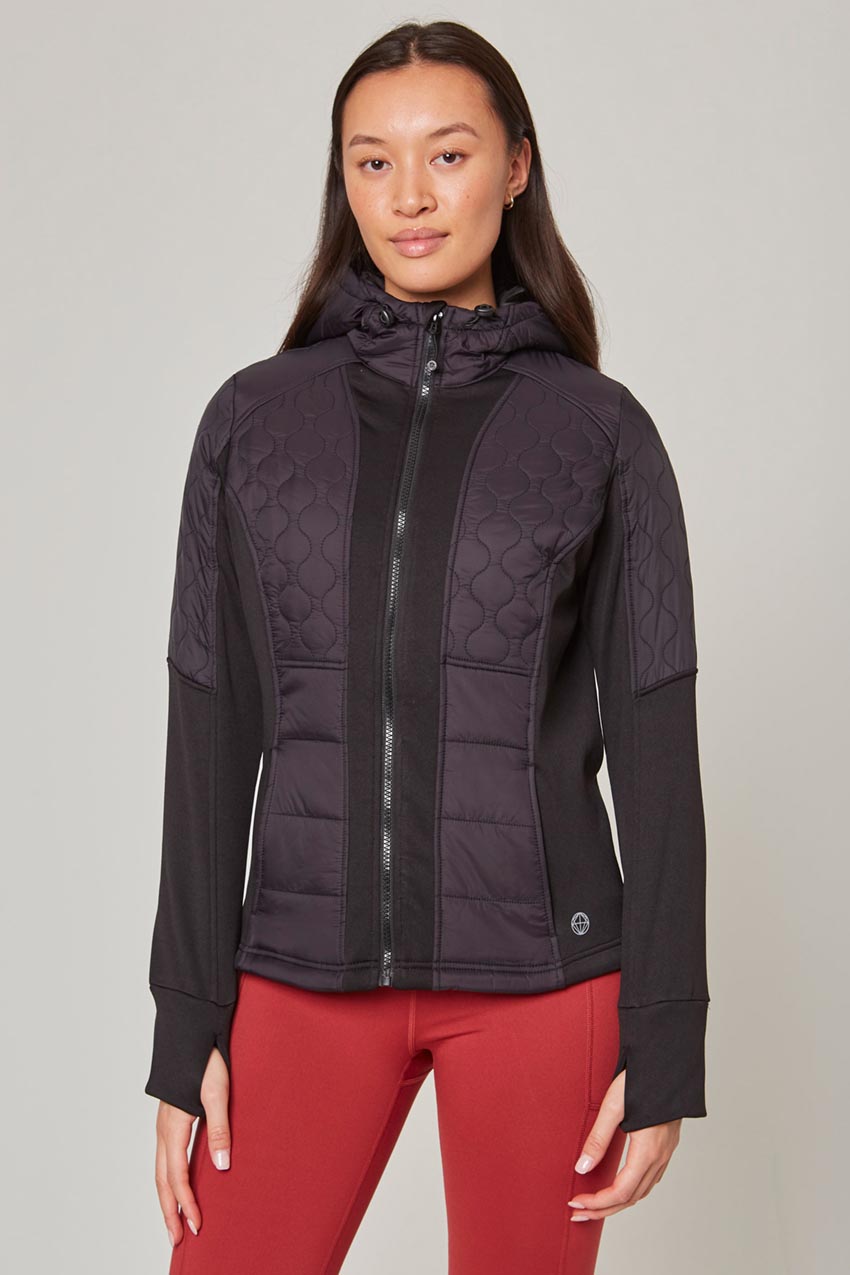 Mondetta Women's Fusion Mixed Media Jacket in Black