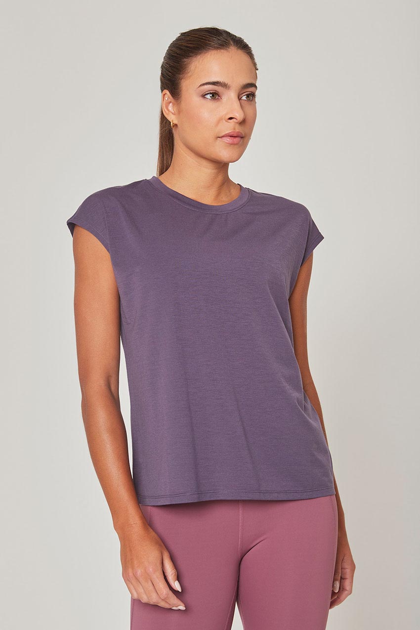 MPG Sport Dynamic Recycled Stink-Free Sleeveless Top - Sale in Purple Shadow