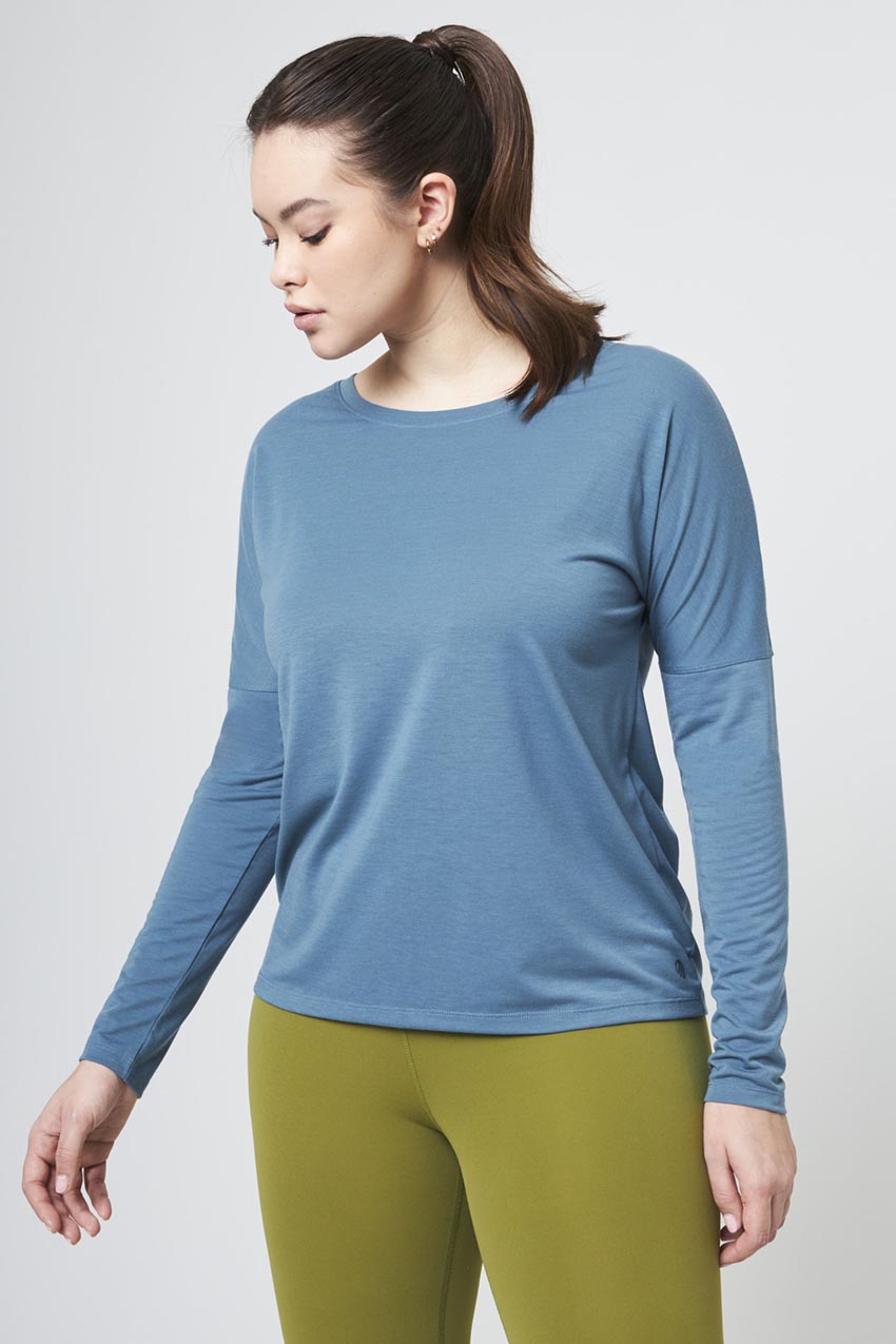 MPG Sport Dynamic Recycled Cover-Up Stink-Free Long Sleeve Top in Bering Sea