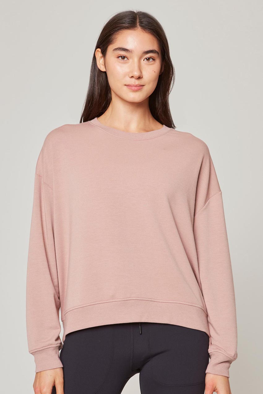 Serene Recycled Polyester TENCEL™ Modal Relaxed Crew Neck - Sale