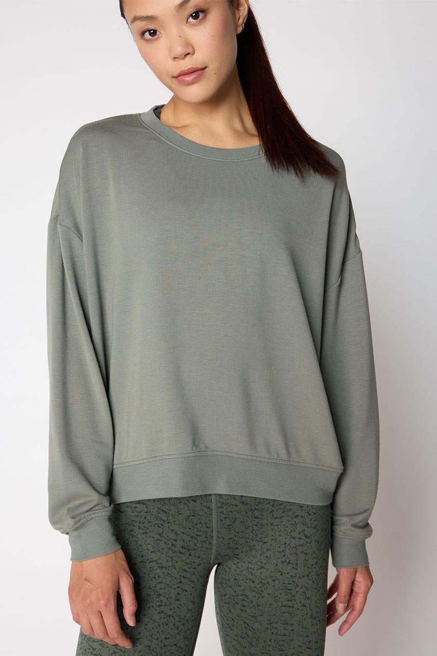 Serene Recycled Polyester TENCEL™ Modal Relaxed Crew Neck - Sale