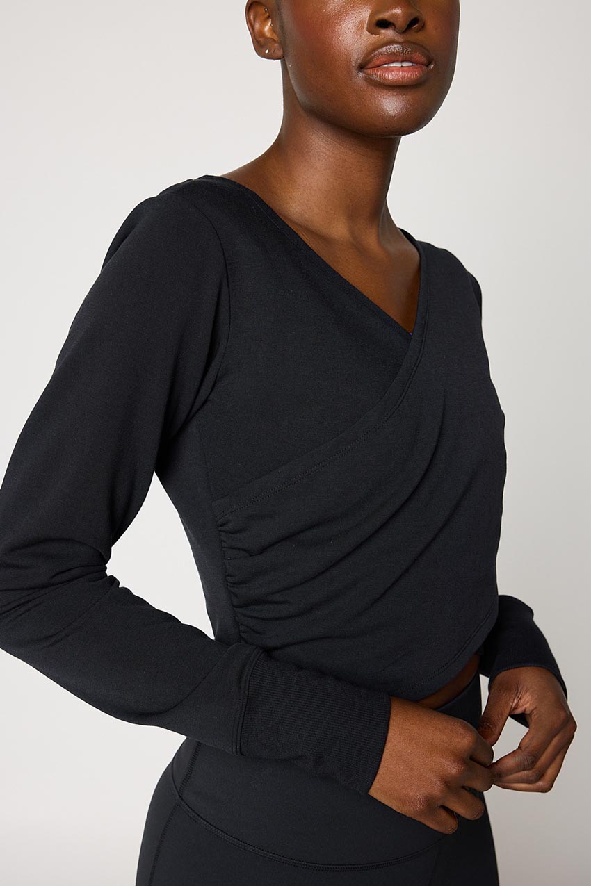 Serene Front Wrap Long Sleeve Top
