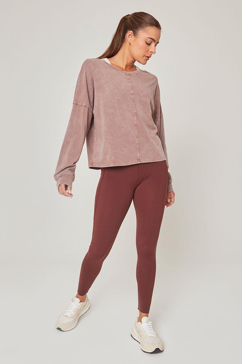 Calm Oversized Boxy Long Sleeve Top - Sale