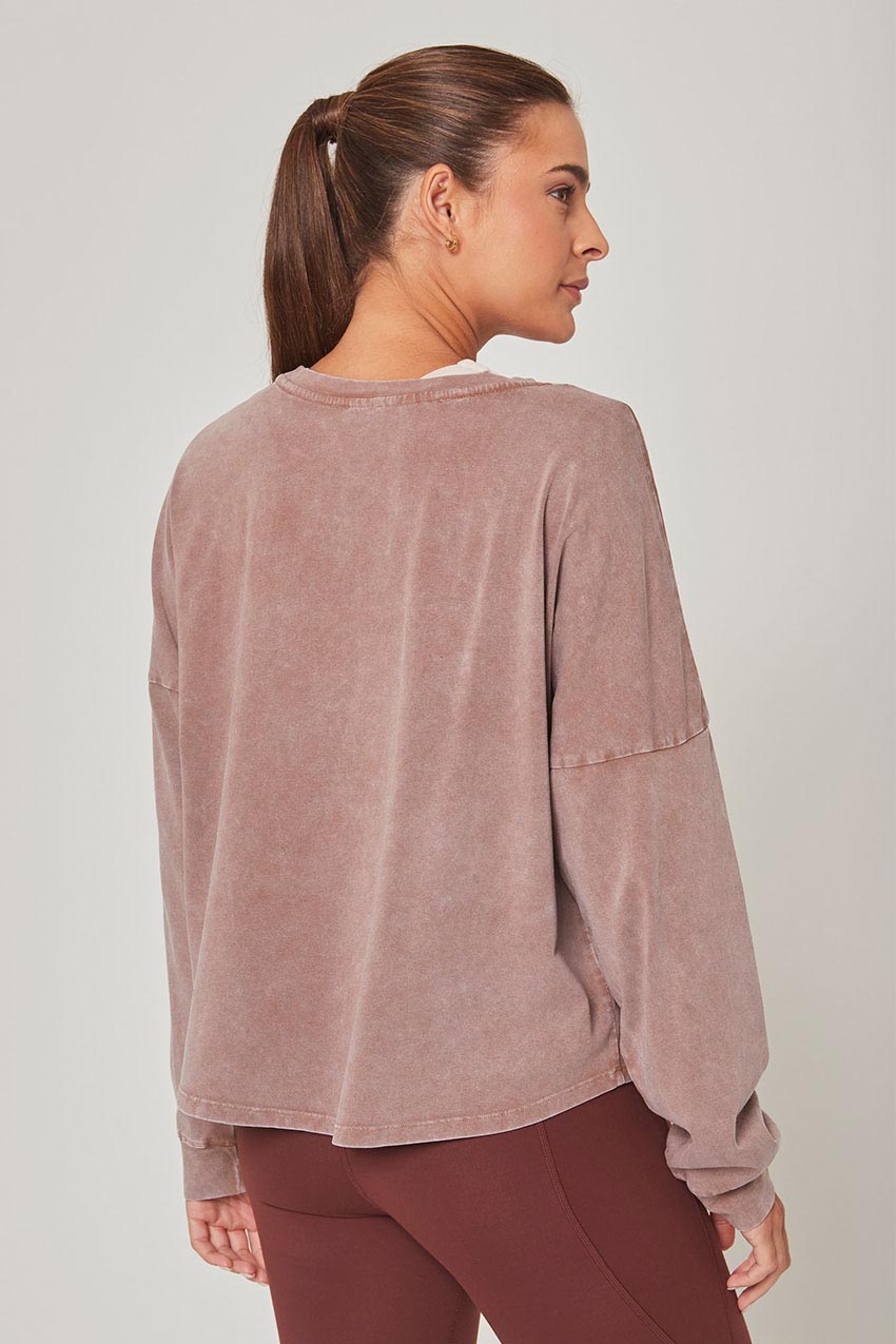 Calm Oversized Boxy Long Sleeve Top - Sale