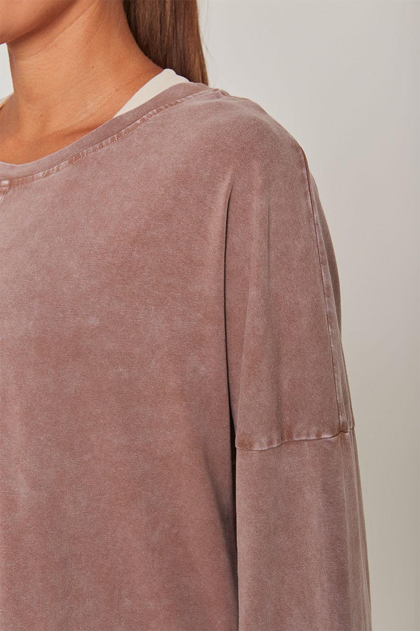 Calm Oversized Boxy Long Sleeve Top - Sale