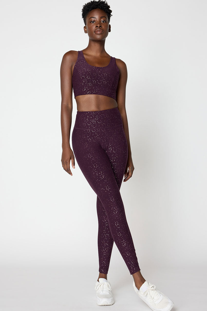 Explore Multi-Strap Glitz Print Sports Bra Peached
