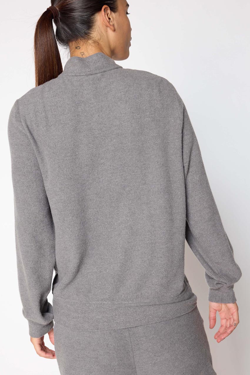 Tranquil Full Zip Bomber Jacket - Dark Htr Concrete