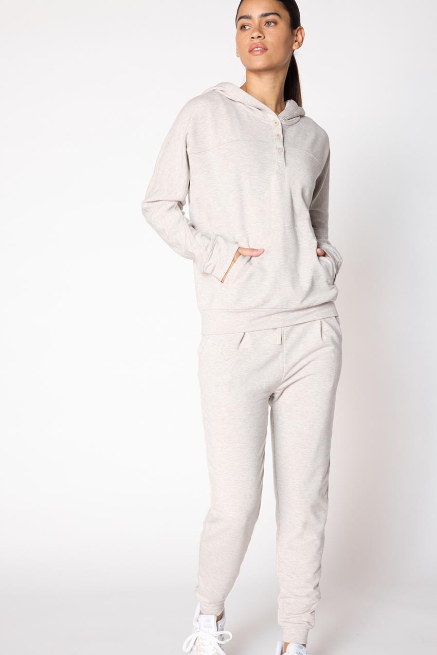 Serene Recycled Polyester TENCEL™ Modal Relaxed Hoodie with Placket