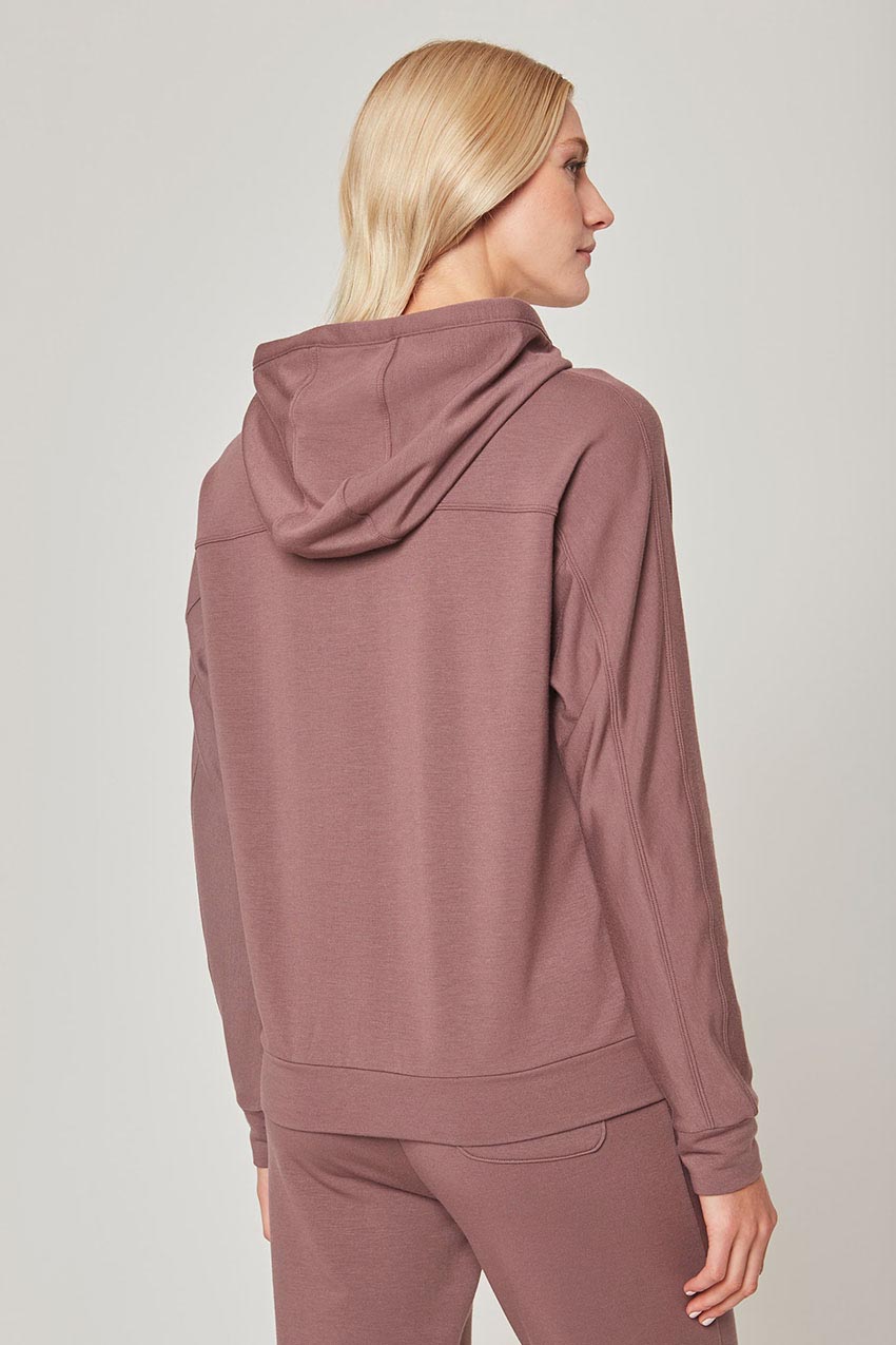 Serene Recycled Polyester TENCEL™ Modal Relaxed Hoodie with Placket