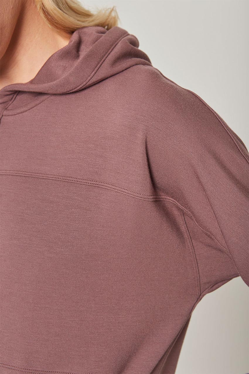Serene Recycled Polyester TENCEL™ Modal Relaxed Hoodie with Placket