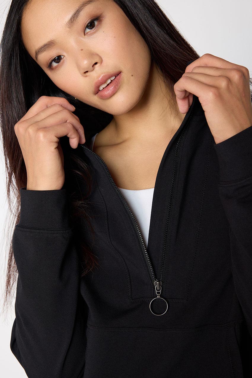 Balance TENCEL™ Half Zip Hoodie with Hem Drawcord