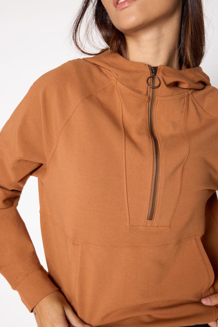 Balance TENCEL™ Half Zip Hoodie with Hem Drawcord