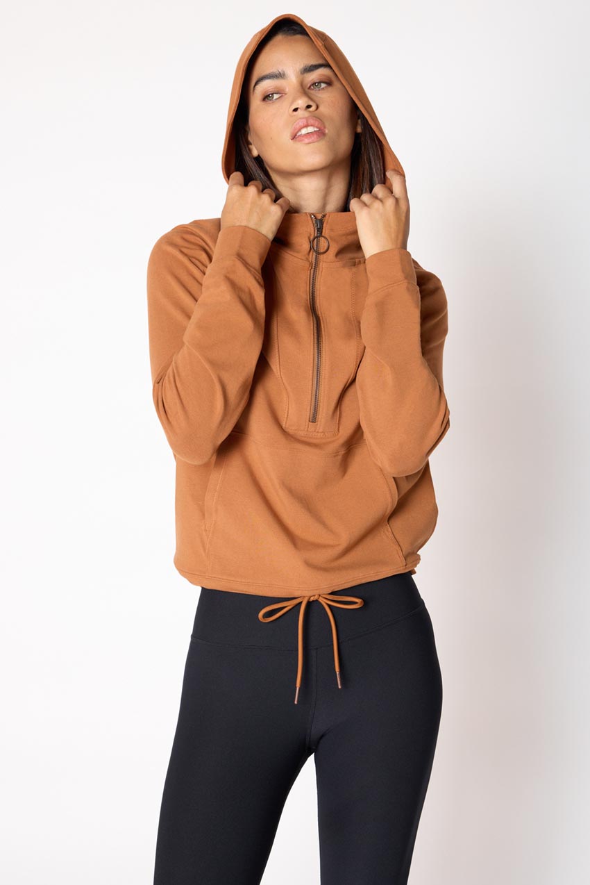 Balance TENCEL™ Half Zip Hoodie with Hem Drawcord