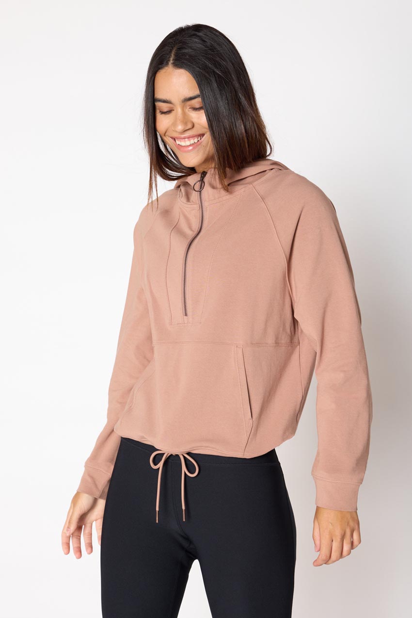 Balance TENCEL™ Half Zip Hoodie with Hem Drawcord