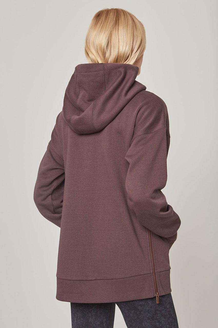 Ease Organic Cotton Recycled Polyester Oversized Zip-Up Hoodie - Sale