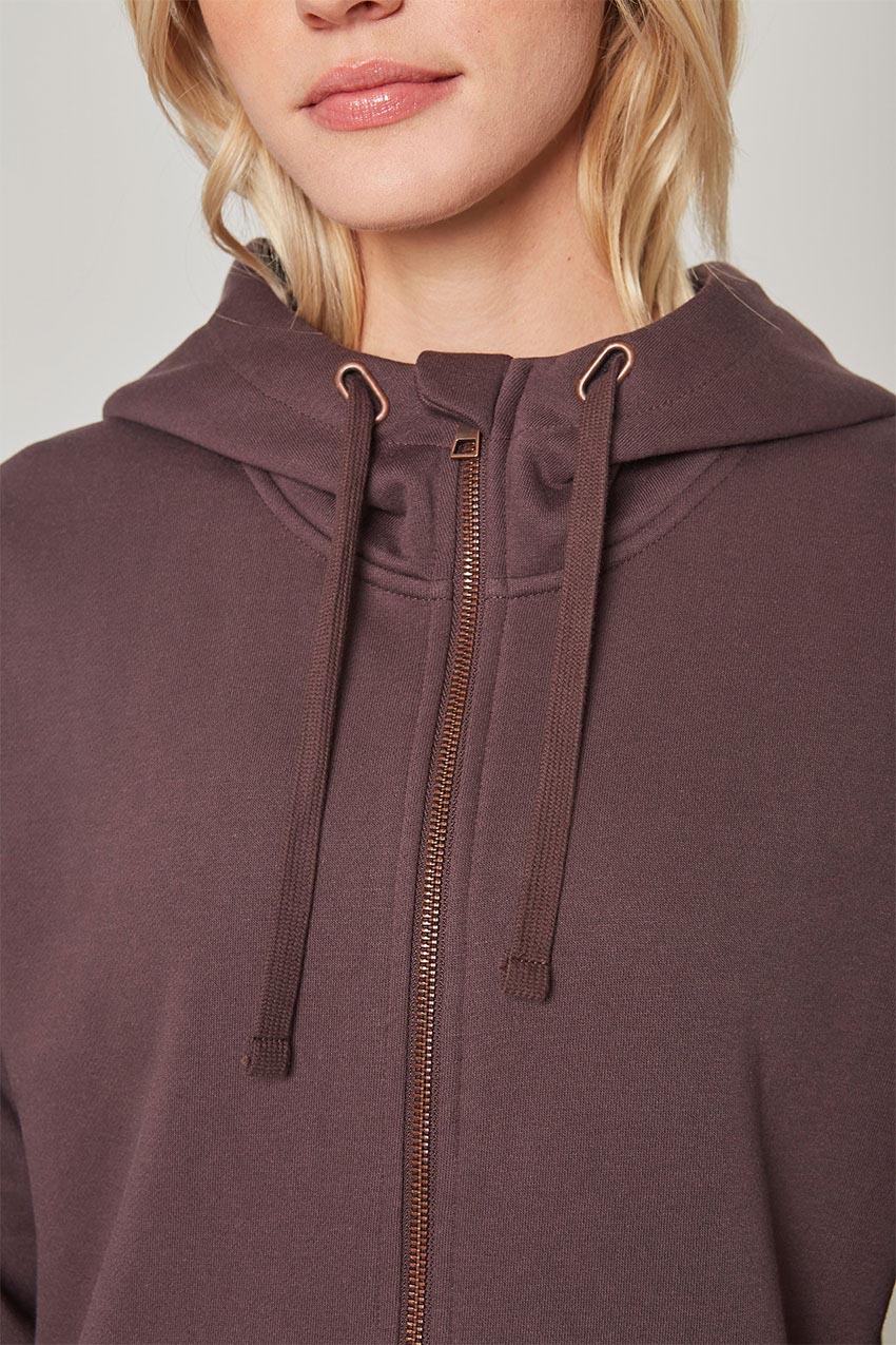 Ease Organic Cotton Recycled Polyester Oversized Zip-Up Hoodie - Sale