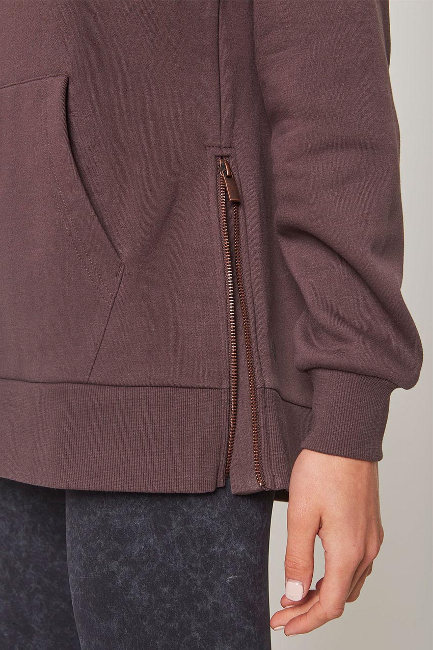 Ease Organic Cotton Recycled Polyester Oversized Zip-Up Hoodie - Sale
