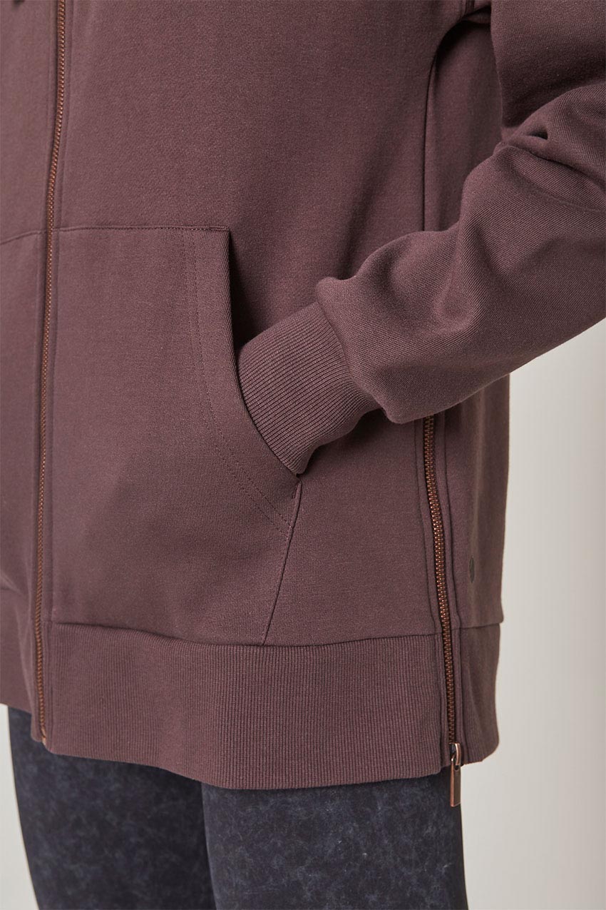 Ease Organic Cotton Recycled Polyester Oversized Zip-Up Hoodie - Sale