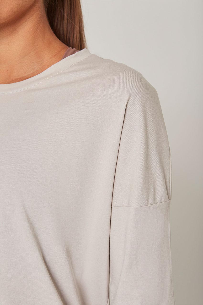 Calm Oversized Long Sleeve Shirt with Elbow Slit