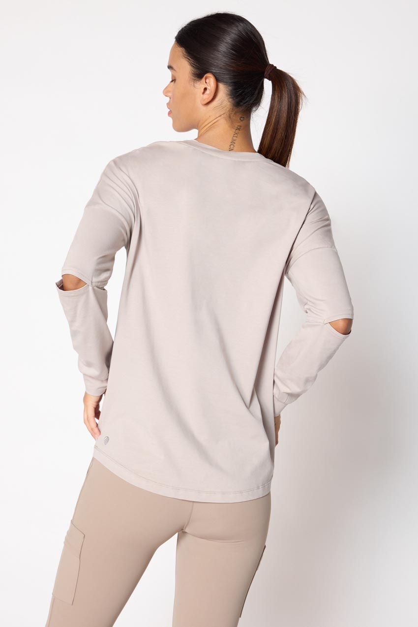 Calm Oversized Long Sleeve Shirt with Elbow Slit