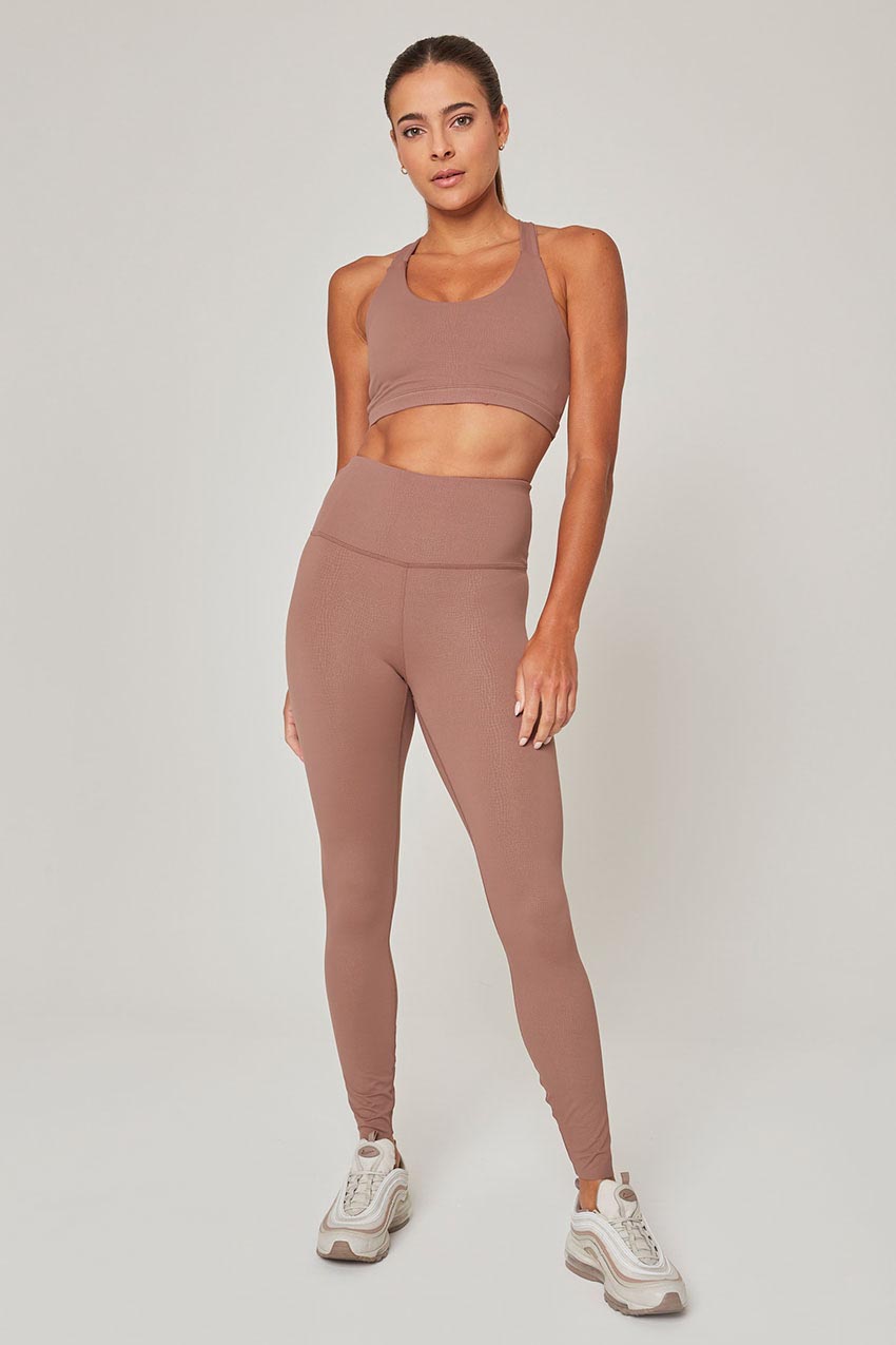 Vital Asymmetric Strap Medium Support Crackle Print Sports Bra